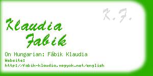 klaudia fabik business card