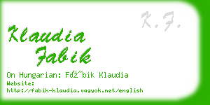 klaudia fabik business card